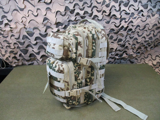 Mil-Tec Assault Pack Small Tactical MOLLE Backpack Desert Camo Tropentarn