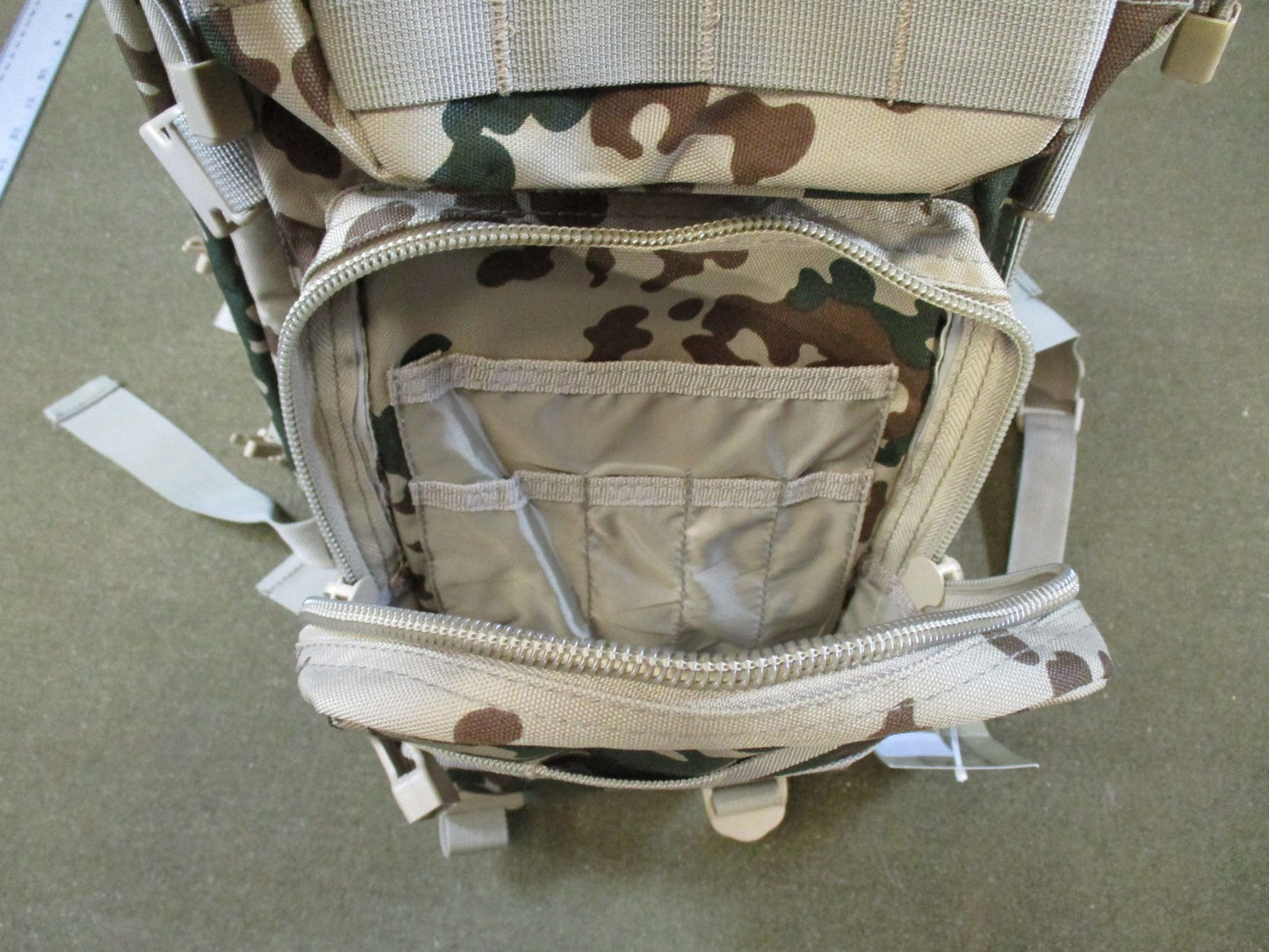 Mil-Tec Assault Pack Small Tactical MOLLE Backpack Desert Camo Tropentarn