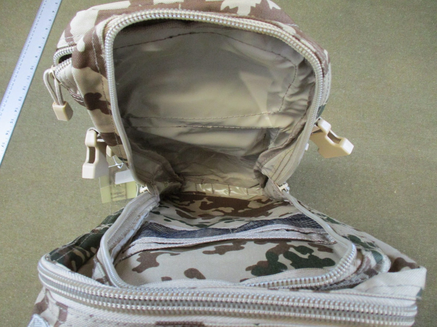 Mil-Tec Assault Pack Small Tactical MOLLE Backpack Desert Camo Tropentarn