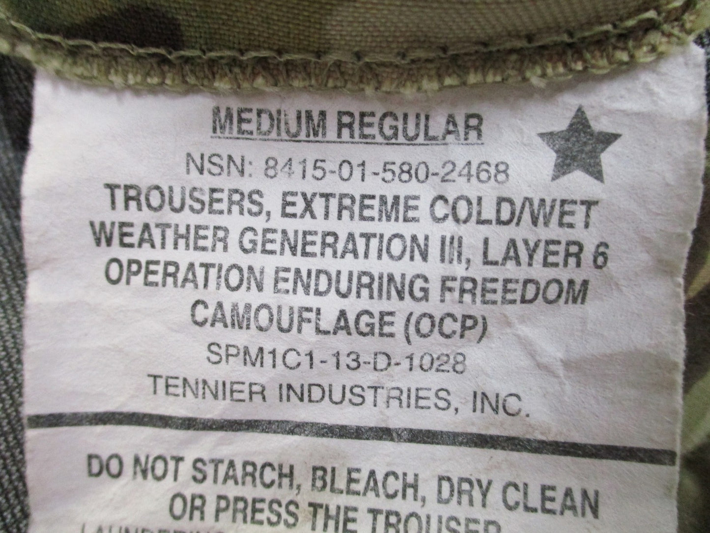 US Military Gen III Layer 6 OCP Cold Weather Trousers Medium Regular MultiCam