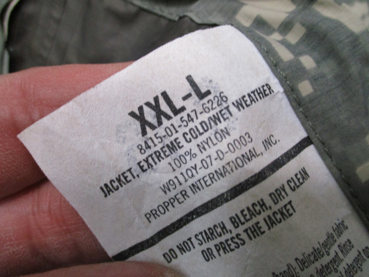 US Army ECWCS Gen III Level 6 Jacket UCP Digital Camo Waterproof Shell XXL-L