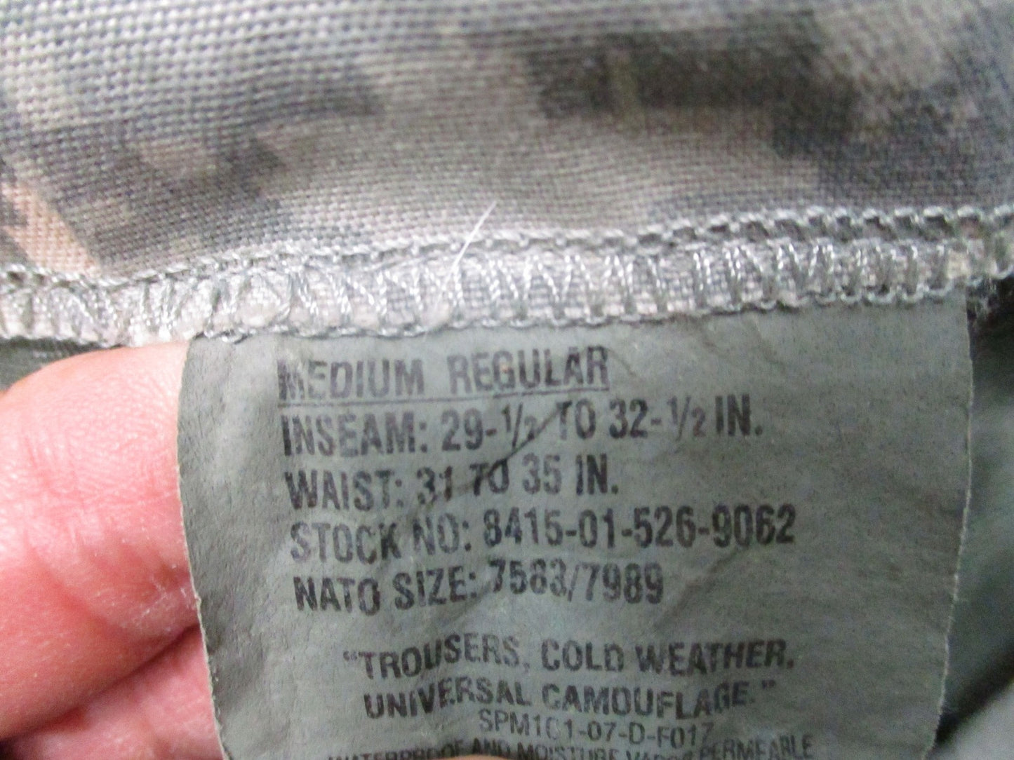 USGI Army ECWCS Gen II Cold Weather UCP Trousers Medium Regular 8415-01-526-9062
