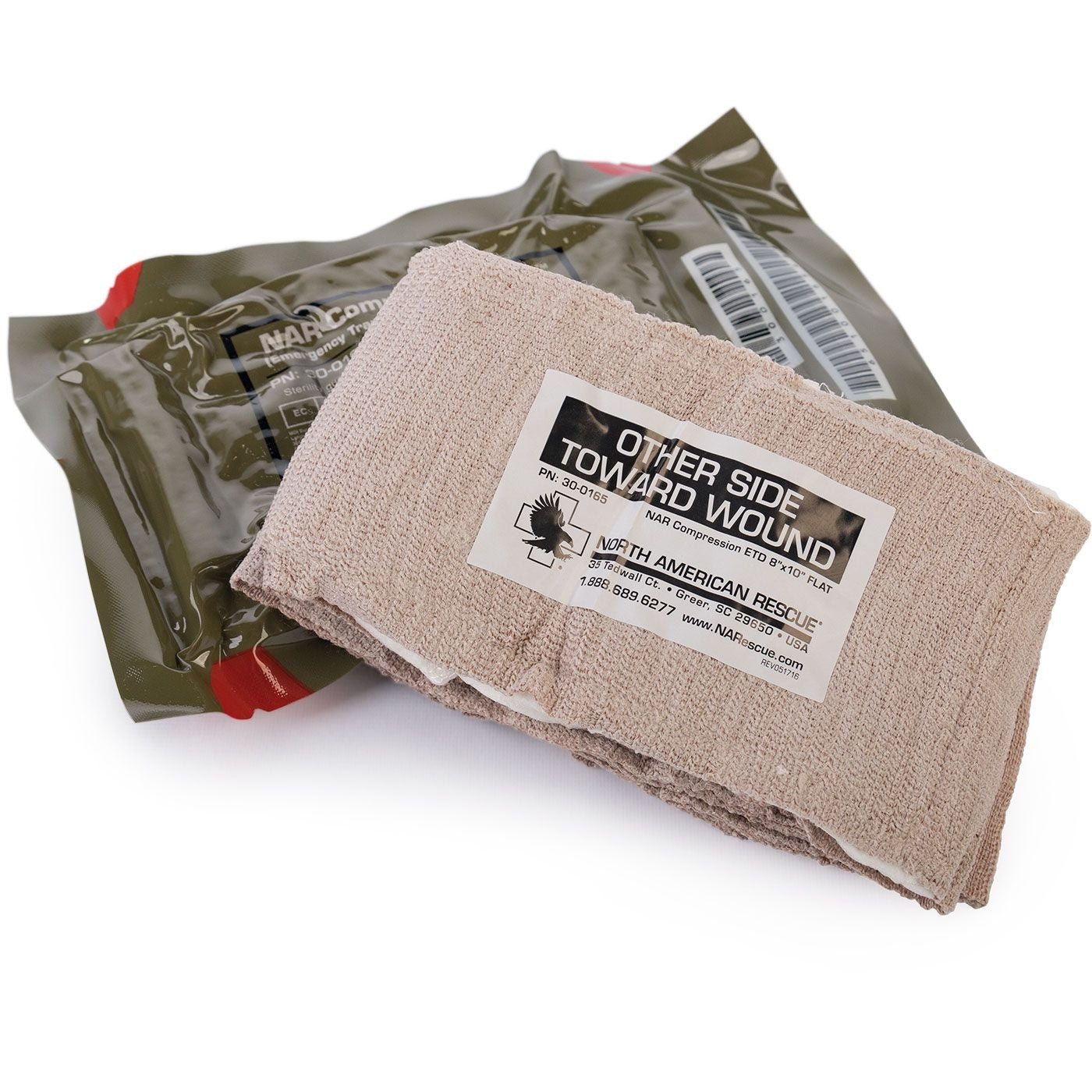 4 NAR Flat Trauma Dressing 8x10 North American Rescue NOS NSN 6510-01-654-6801