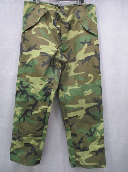 US Military Gore-Tex Trousers Woodland Camo Large Long ECWCS Waterproof Pants