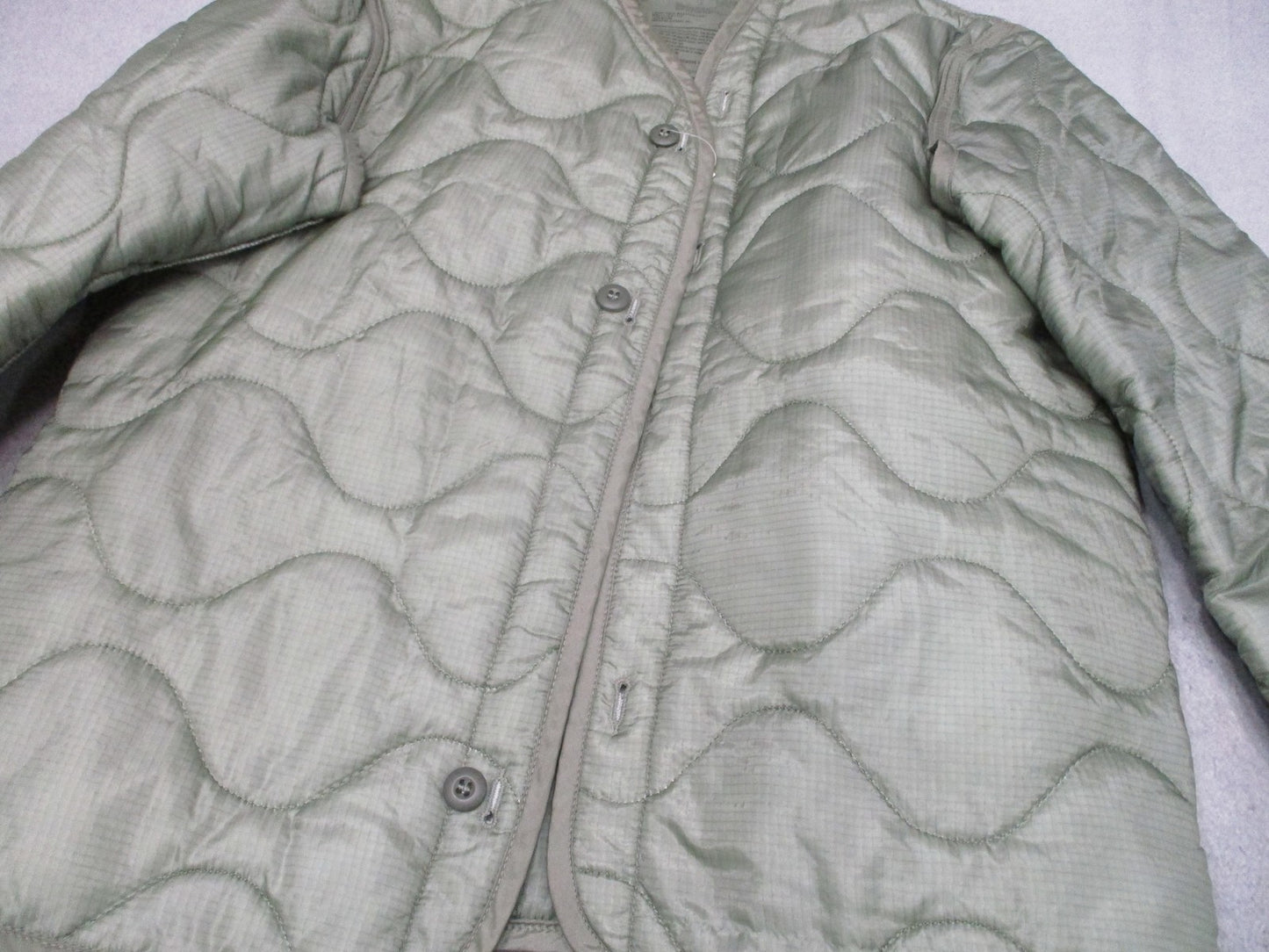 US Military M65 Field Jacket Liner Small Sage Green Quilted Cold Weather