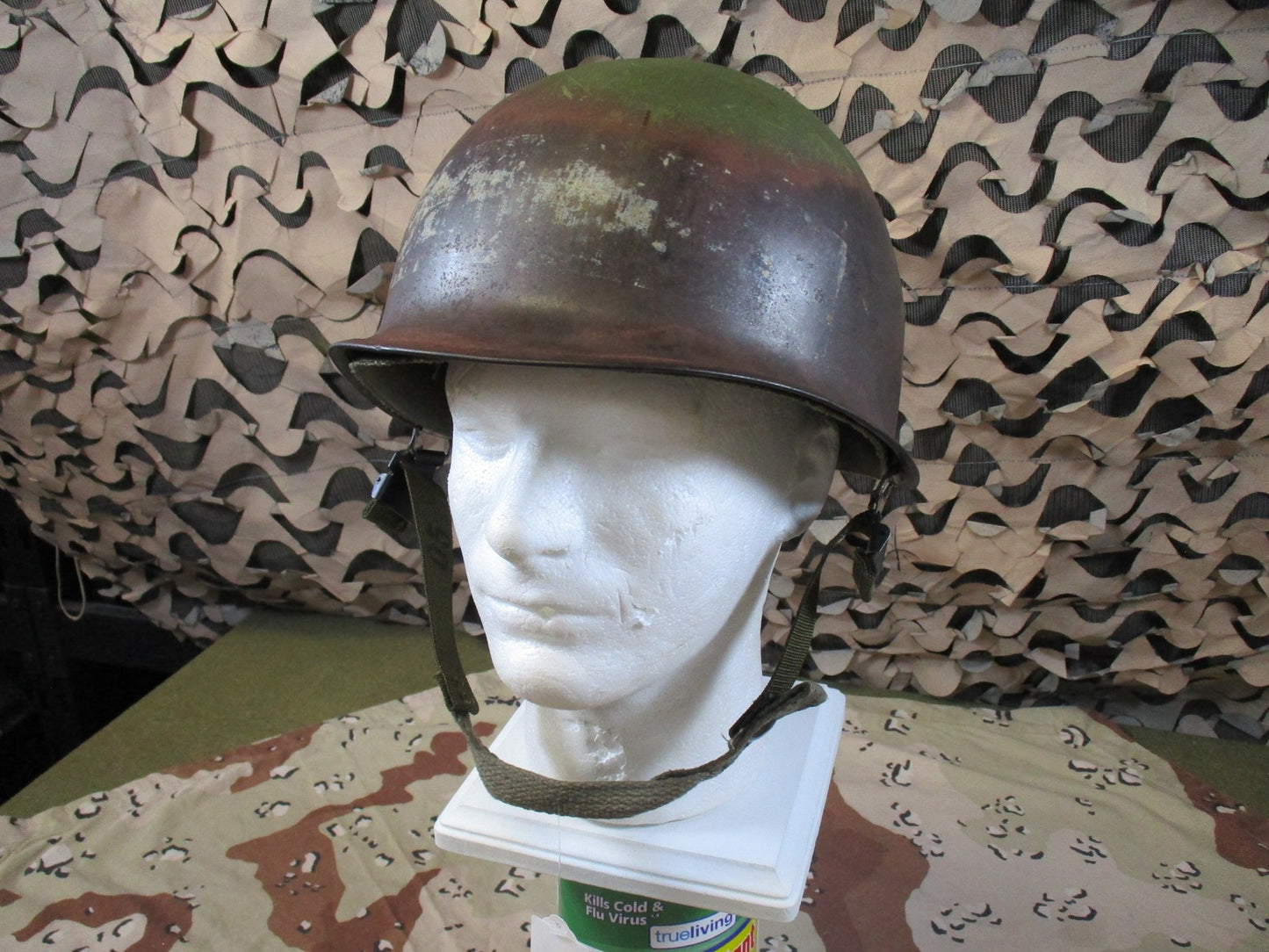 Vintage US Military M1 Helmet Steel Shell with Liner Authentic Surplus