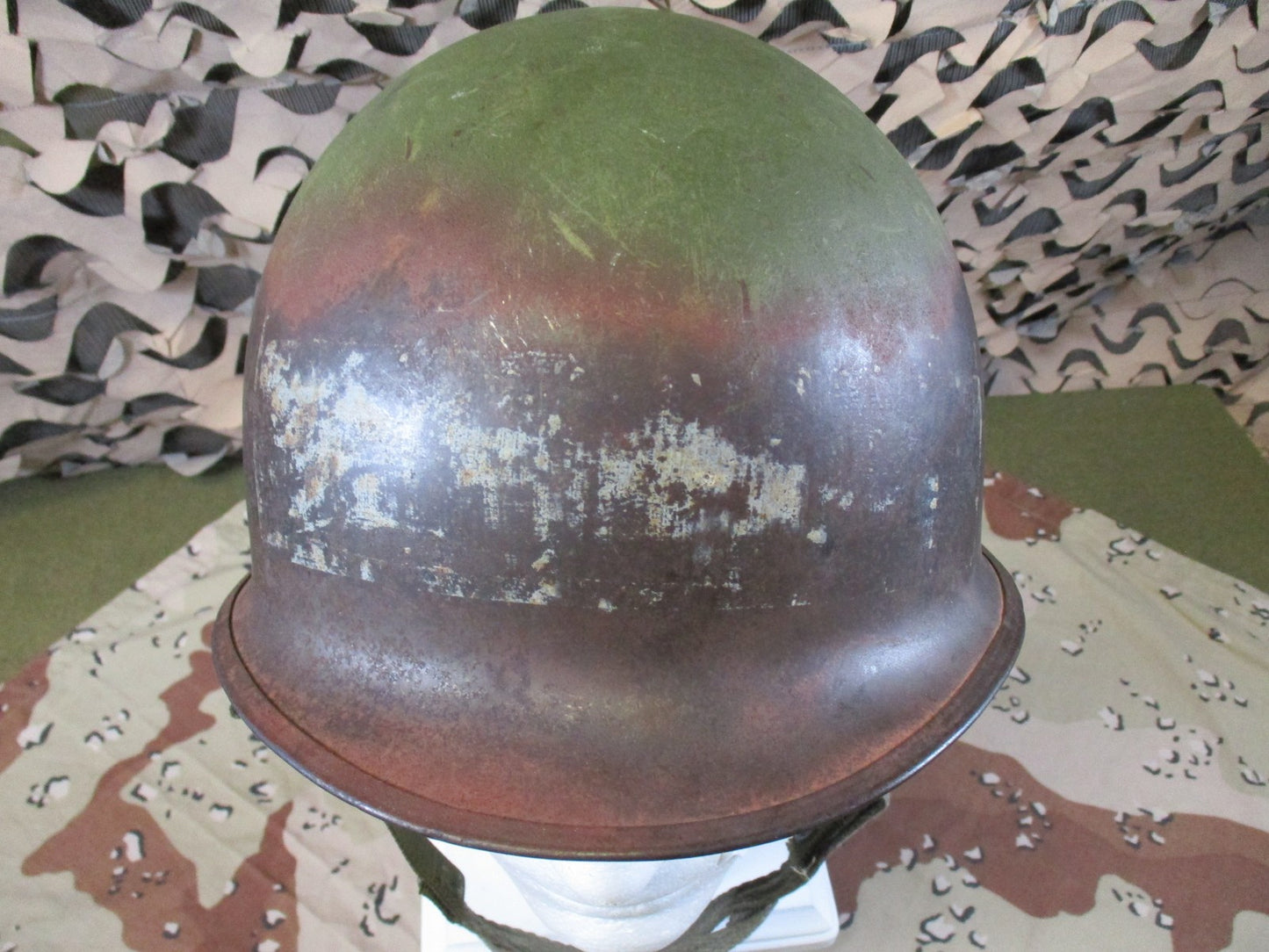 Vintage US Military M1 Helmet Steel Shell with Liner Authentic Surplus
