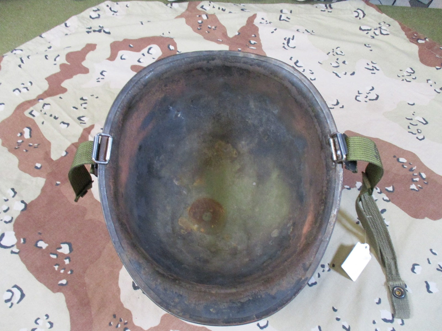 Vintage US Military M1 Helmet Steel Shell with Liner Authentic Surplus