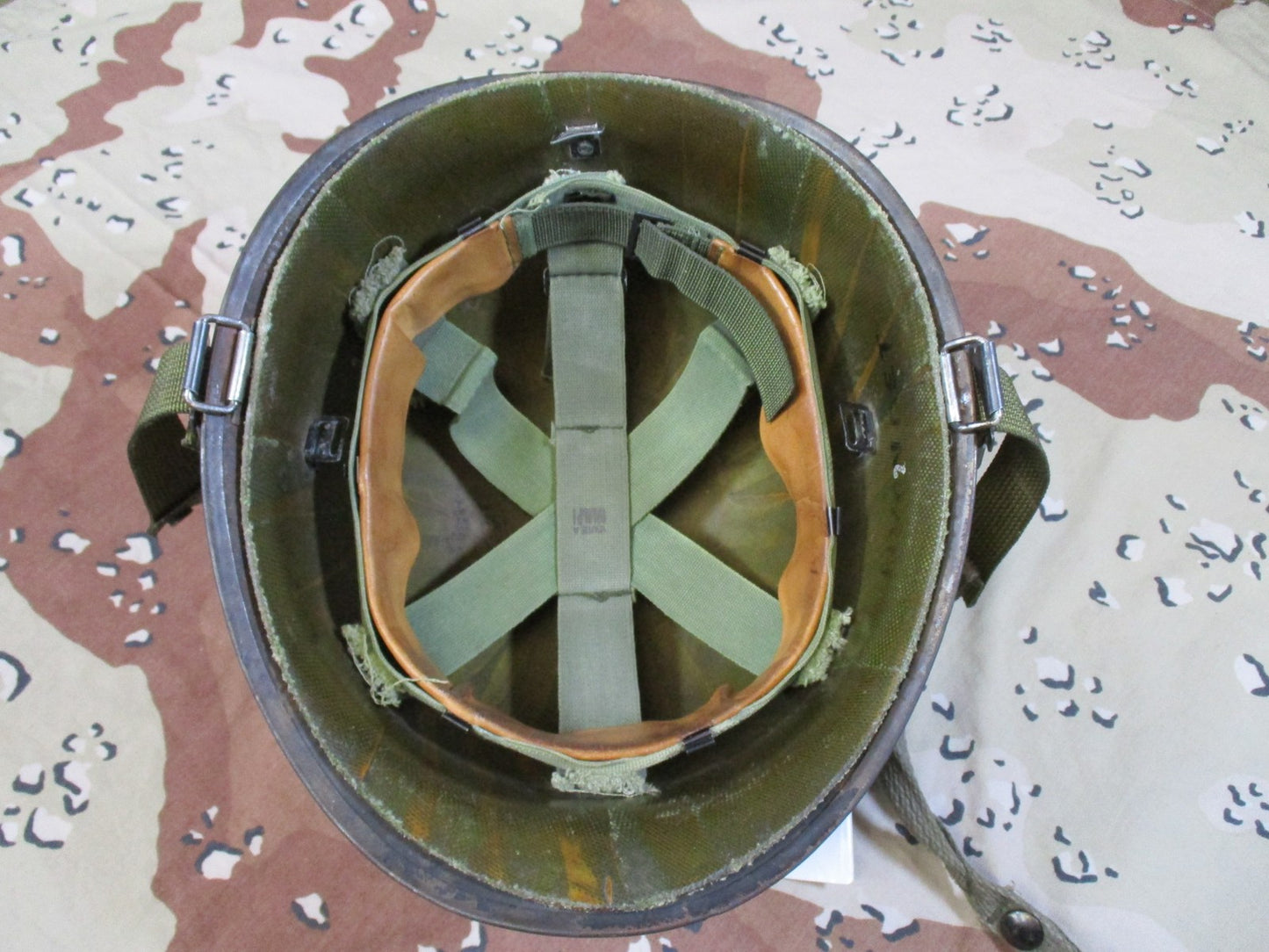 Vintage US Military M1 Helmet Steel Shell with Liner Authentic Surplus