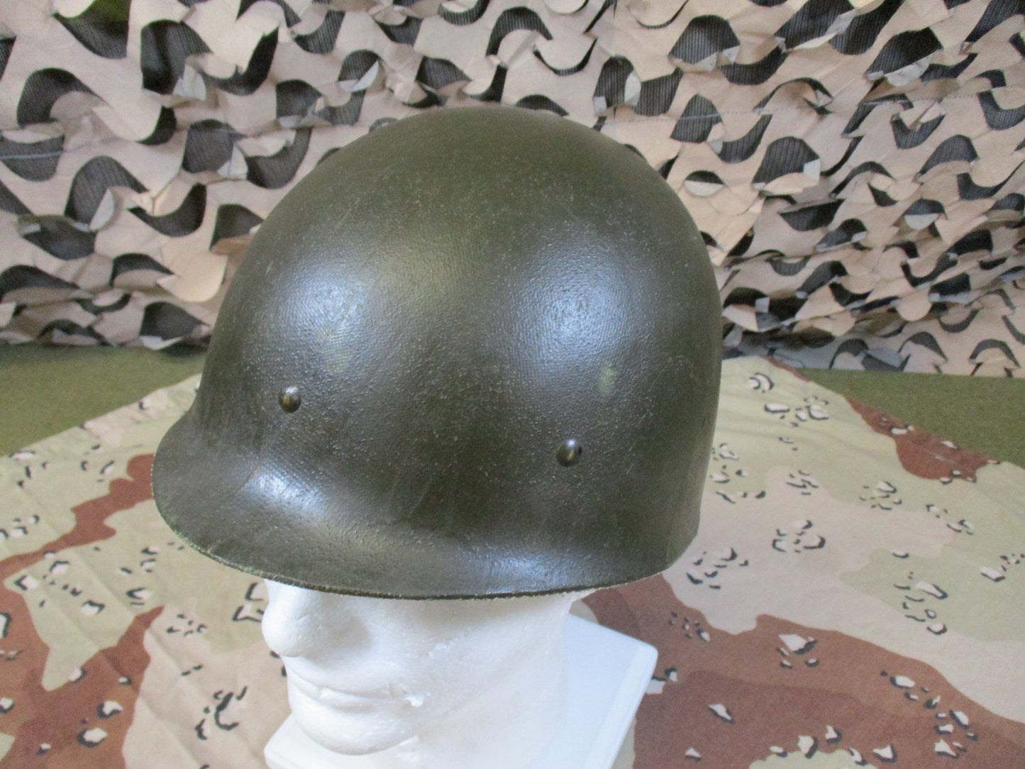 Vintage US Military M1 Helmet Steel Shell with Liner Authentic Surplus
