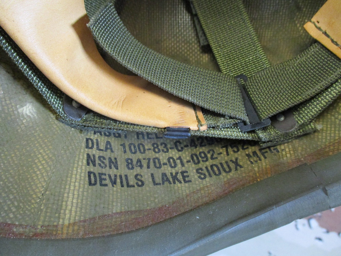 USGI PASGT Helmet Size Small OD Green K-Pot 1983 NSN 8470-01-092-7526