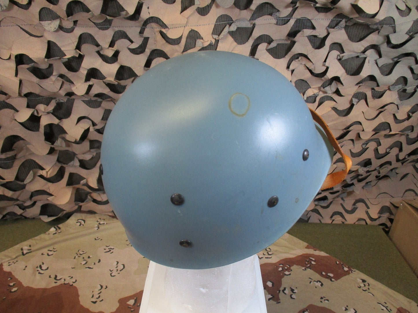 Vintage Belgian M51 Steel Helmet w/ Woodland Cover & 1st Infantry Reg Decal