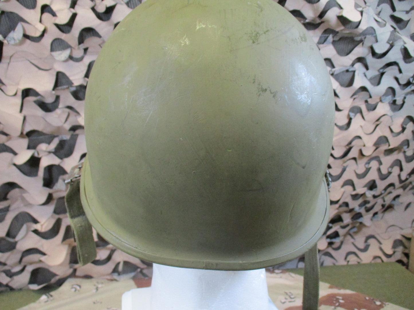 Vintage Belgian M51 Steel Helmet w/ Woodland Cover & 1st Infantry Reg Decal