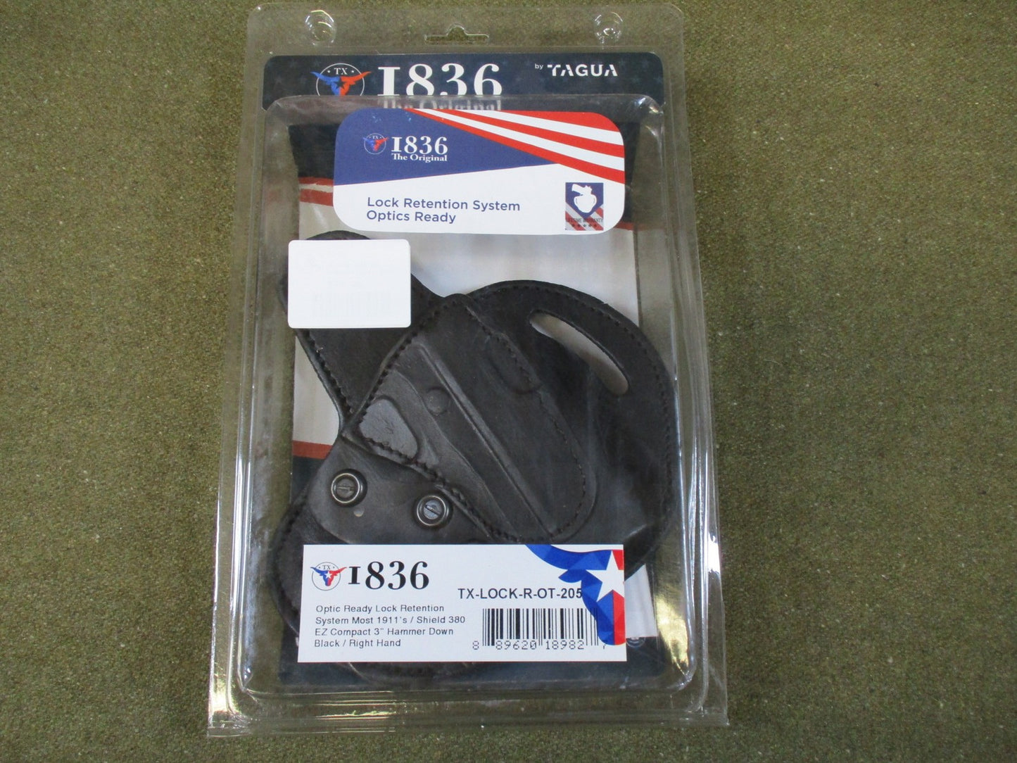 1836 by Tagua Crusader 2-in-1 Leather Holster Optic Ready 1911 Shield 380 EZ RH