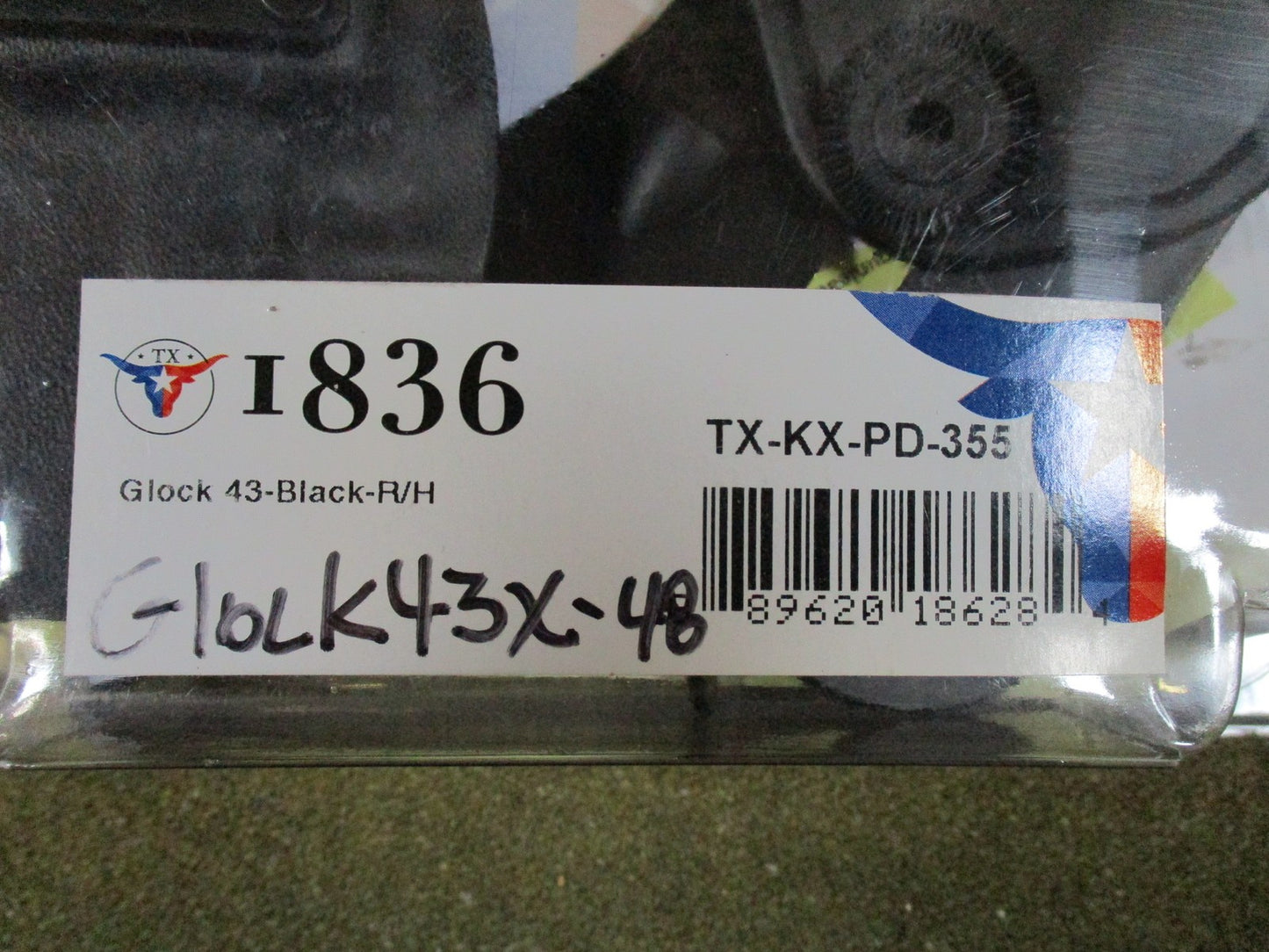 1836 Kydex Holster for Glock 43 43X 48 Right Hand Black Tactical Duty Gear