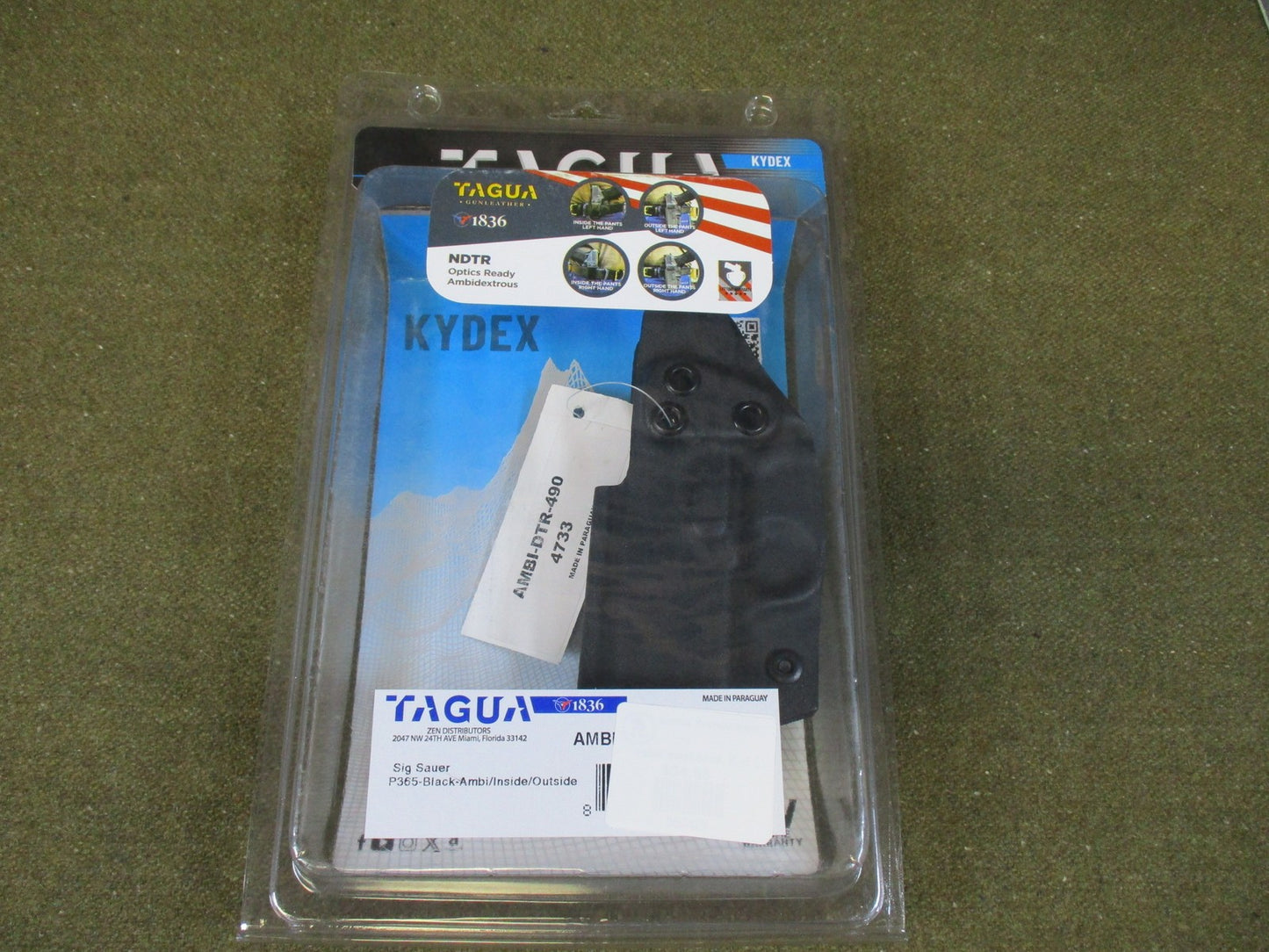 Tagua 1836 Kydex Holster for Sig Sauer P365 Optics Ready Ambidextrous IWB