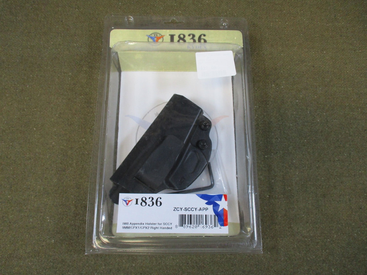 1836 Holsters IWB Appendix Kydex Holster for SCCY CPX-1 CPX-2 Right Handed New