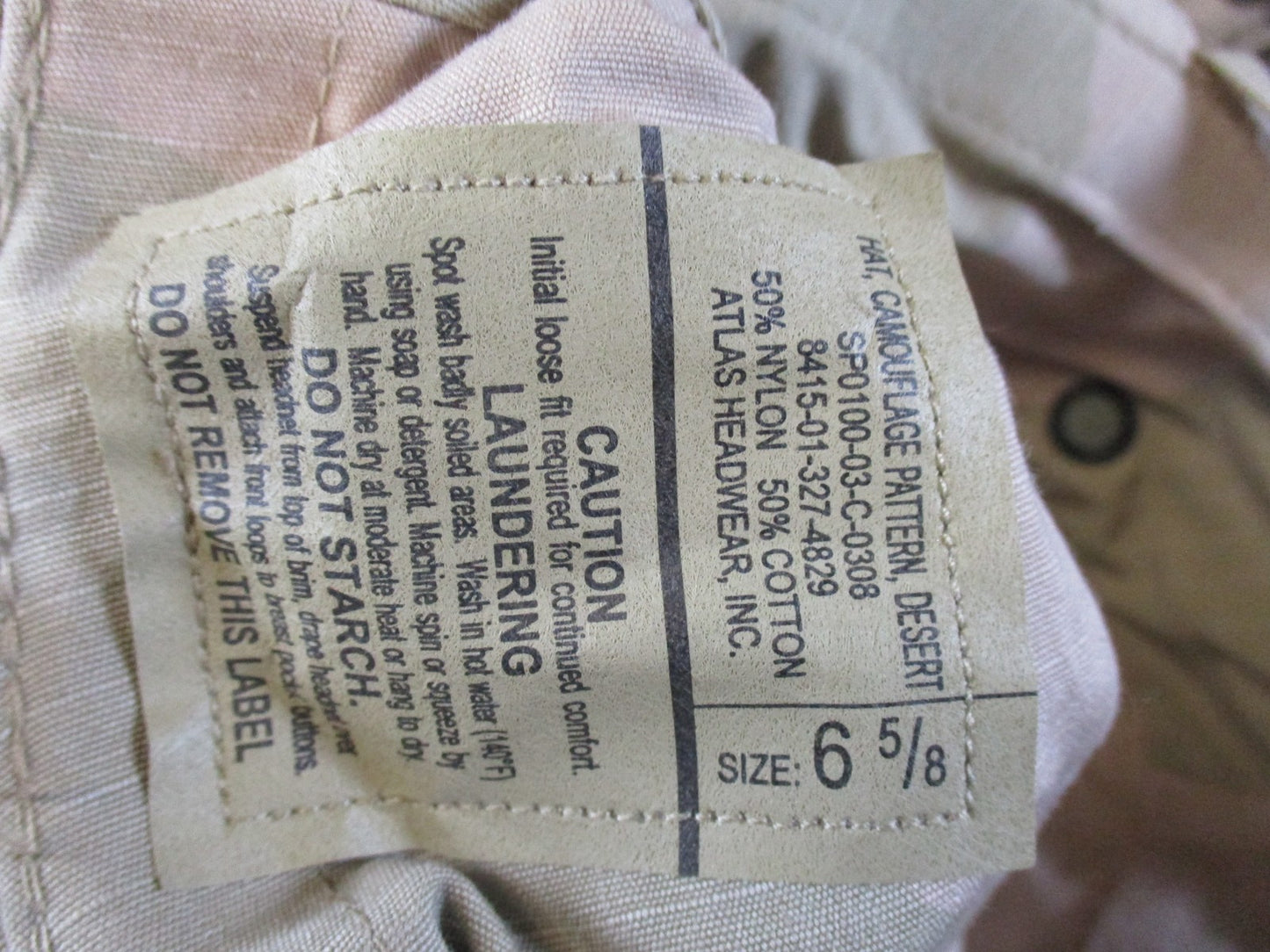 NOS US Military DCU Desert Camo Boonie Hat Size 6 5/8 Genuine Issue