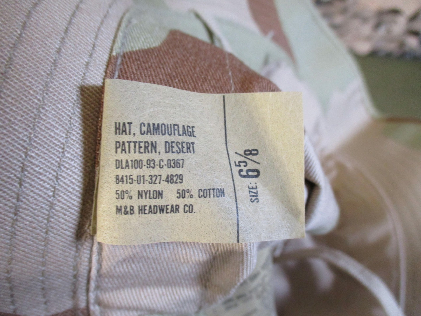 NOS US Military DCU Desert Camo Boonie Hat Size 6 5/8 Genuine Issue