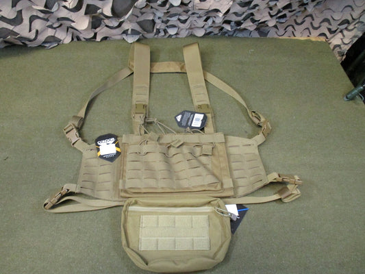 New Condor VAS Triple Mag Panel Laser Cut MOLLE Tactical Pouch Coyote Brown set