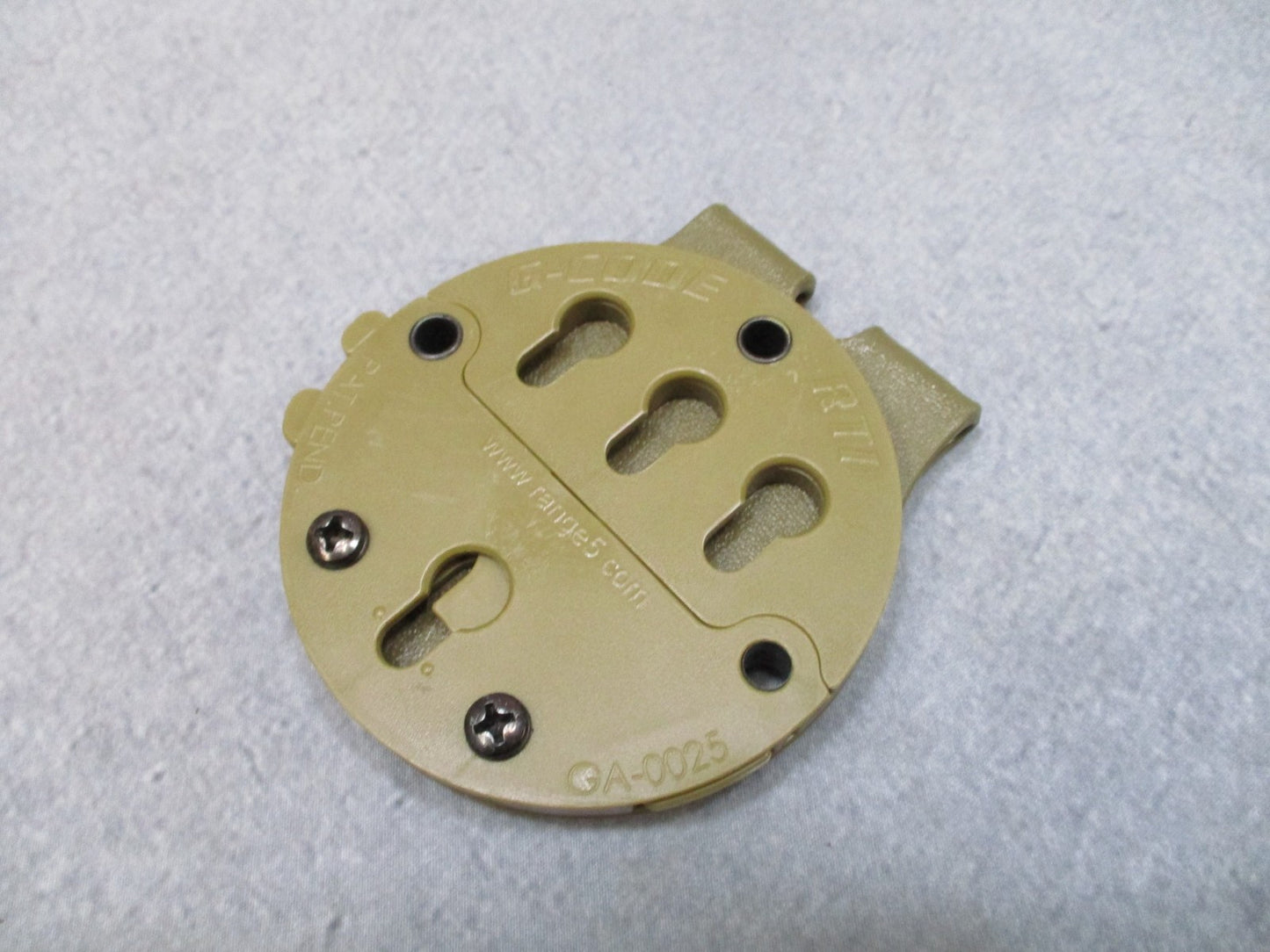 G-CODE TACTICAL HOLSTER MOUNT PISTOL/DUTY BELT ADAPTER RTI GA-0025 TAN 499