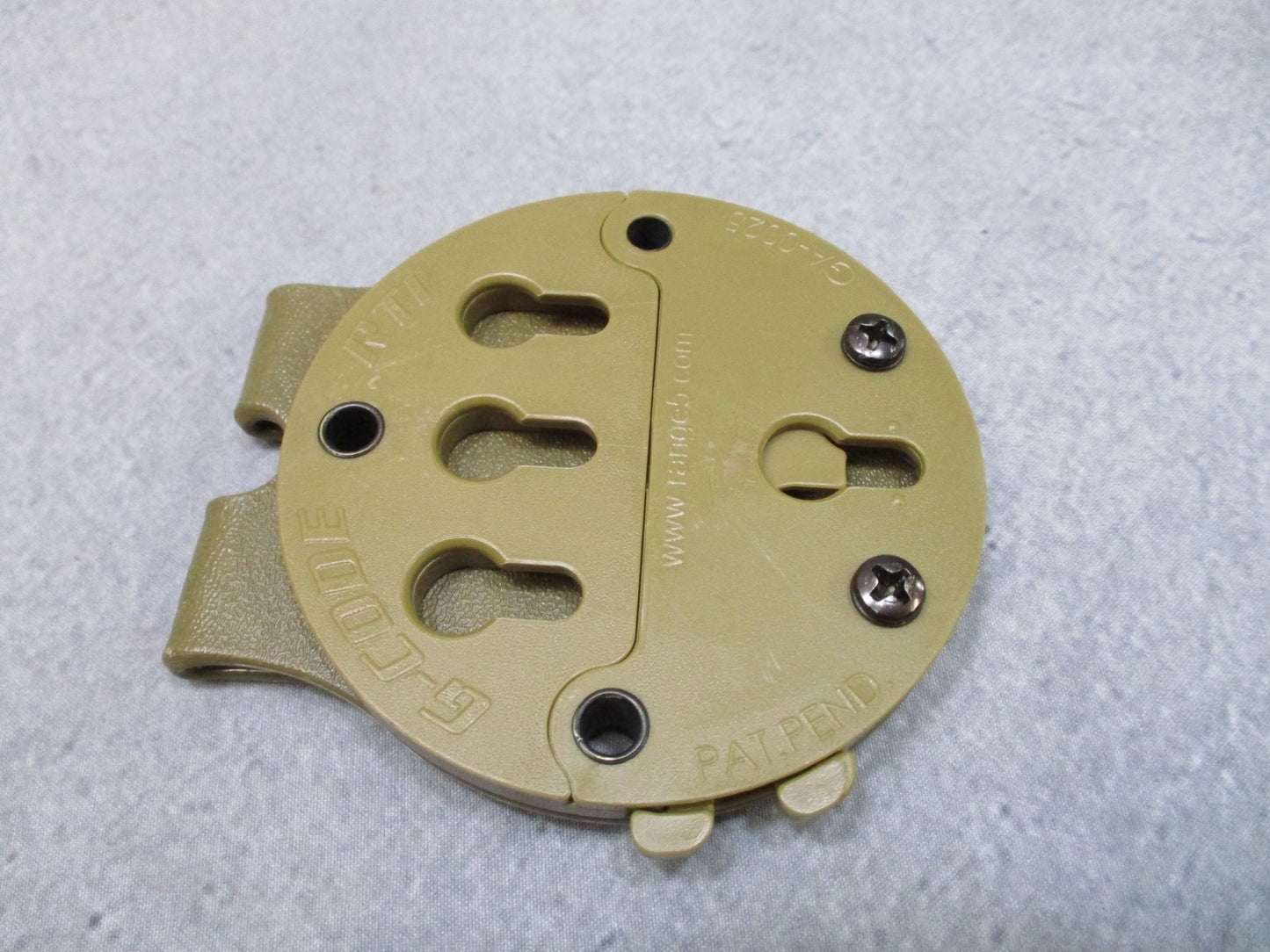 G-CODE TACTICAL HOLSTER MOUNT PISTOL/DUTY BELT ADAPTER RTI GA-0025 TAN 499