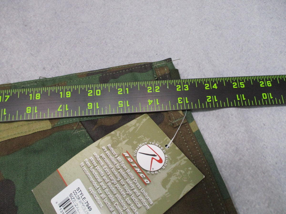 New Rothco Woodland Camo BDU Pants Tactical Military Style 7949 Size 2XL Long