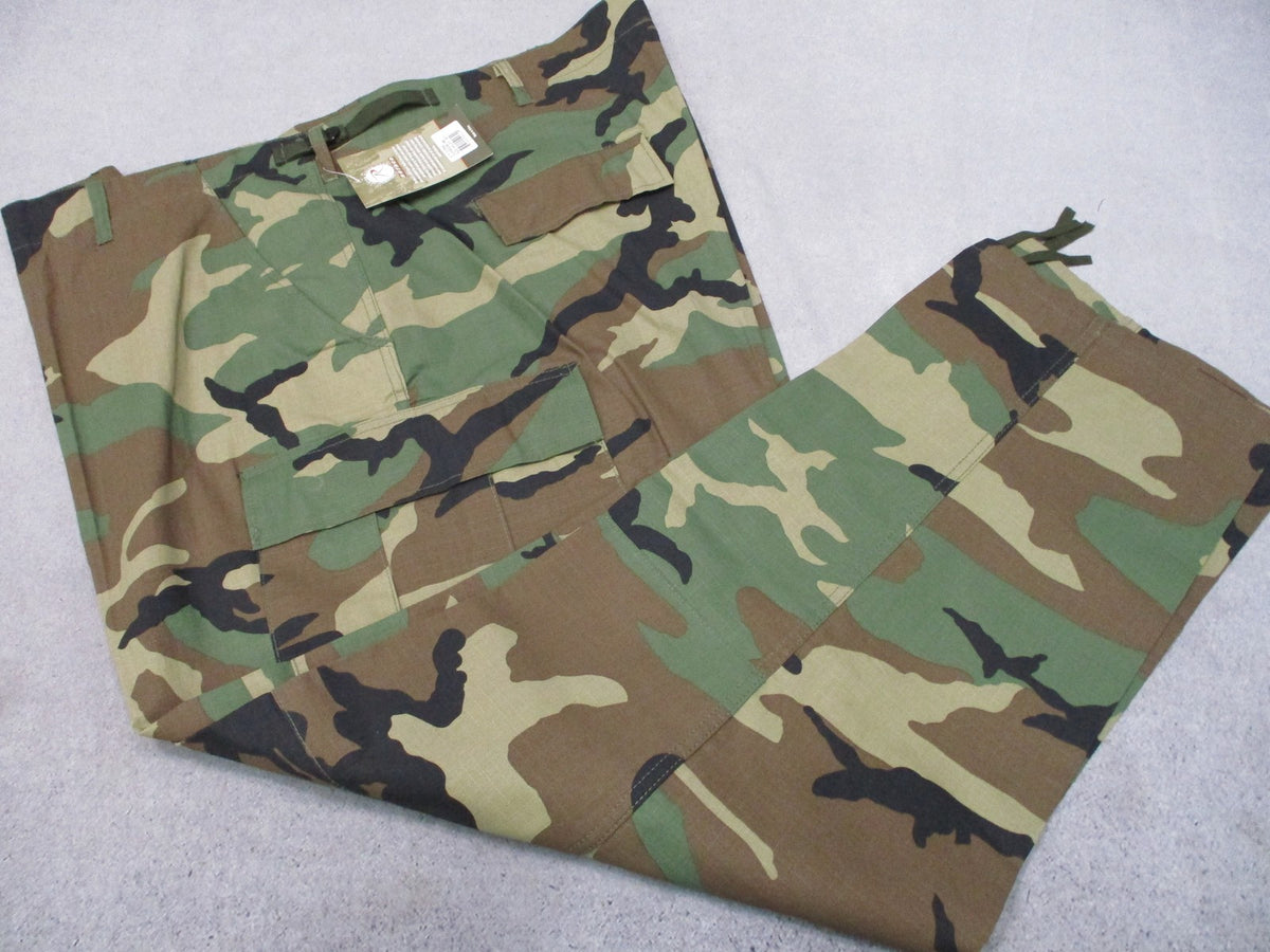New Rothco BDU Pants Woodland Camo 4XL Regular 100% Cotton Rip-Stop Tactical