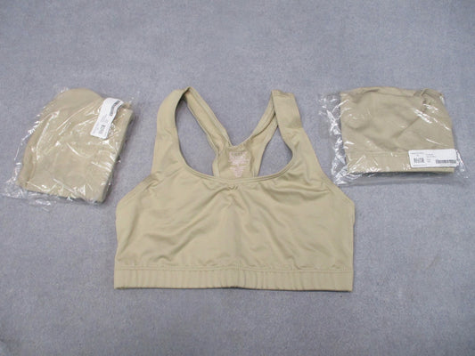 3 Pack NWT USGI Elite Issue Women's Sports Bras Tan Small NSN 8425-01-532-4517