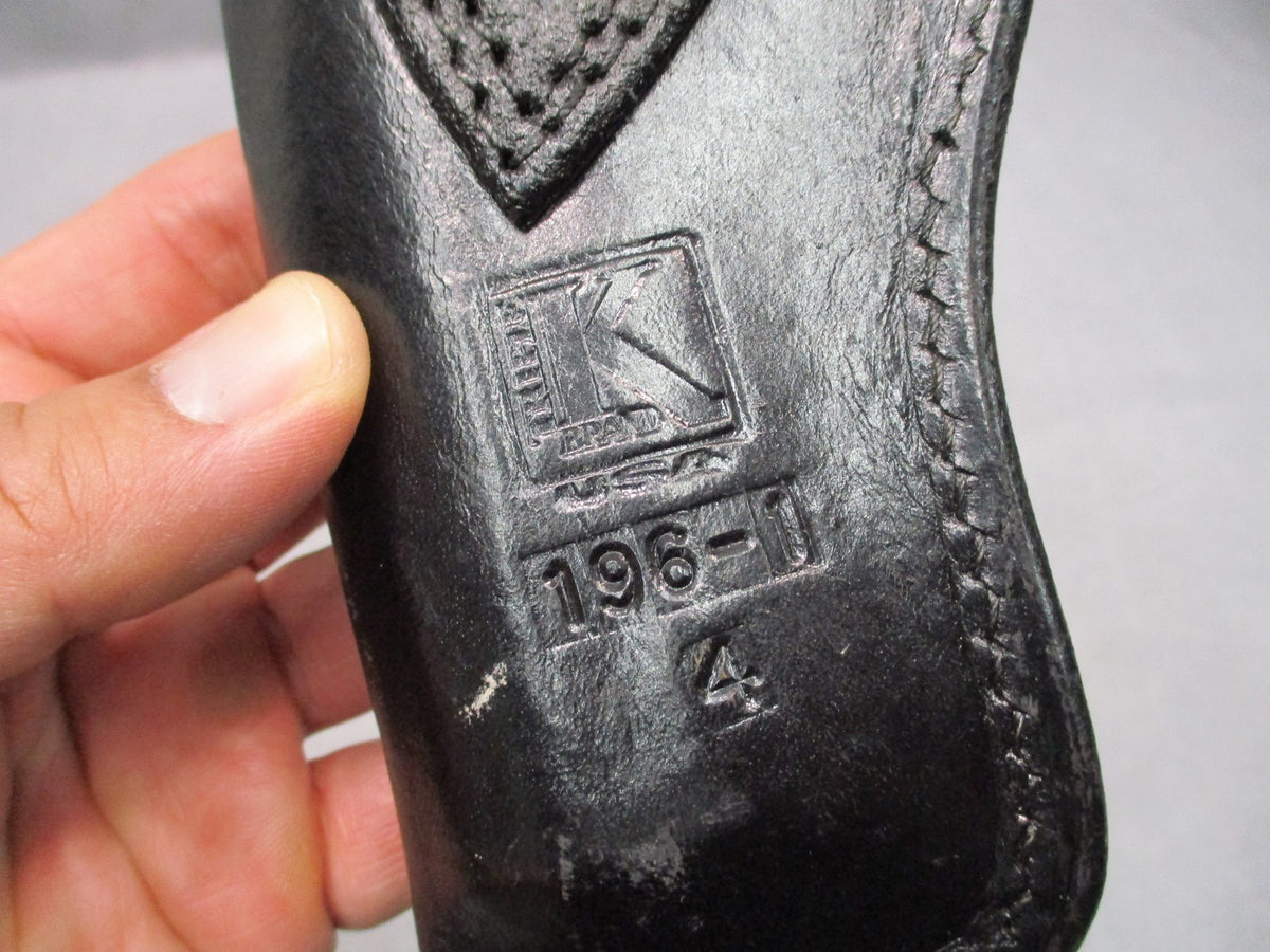 Triple K 196-1 Leather Holster S&W K/L Ruger GP100 4" Revolver RH Black