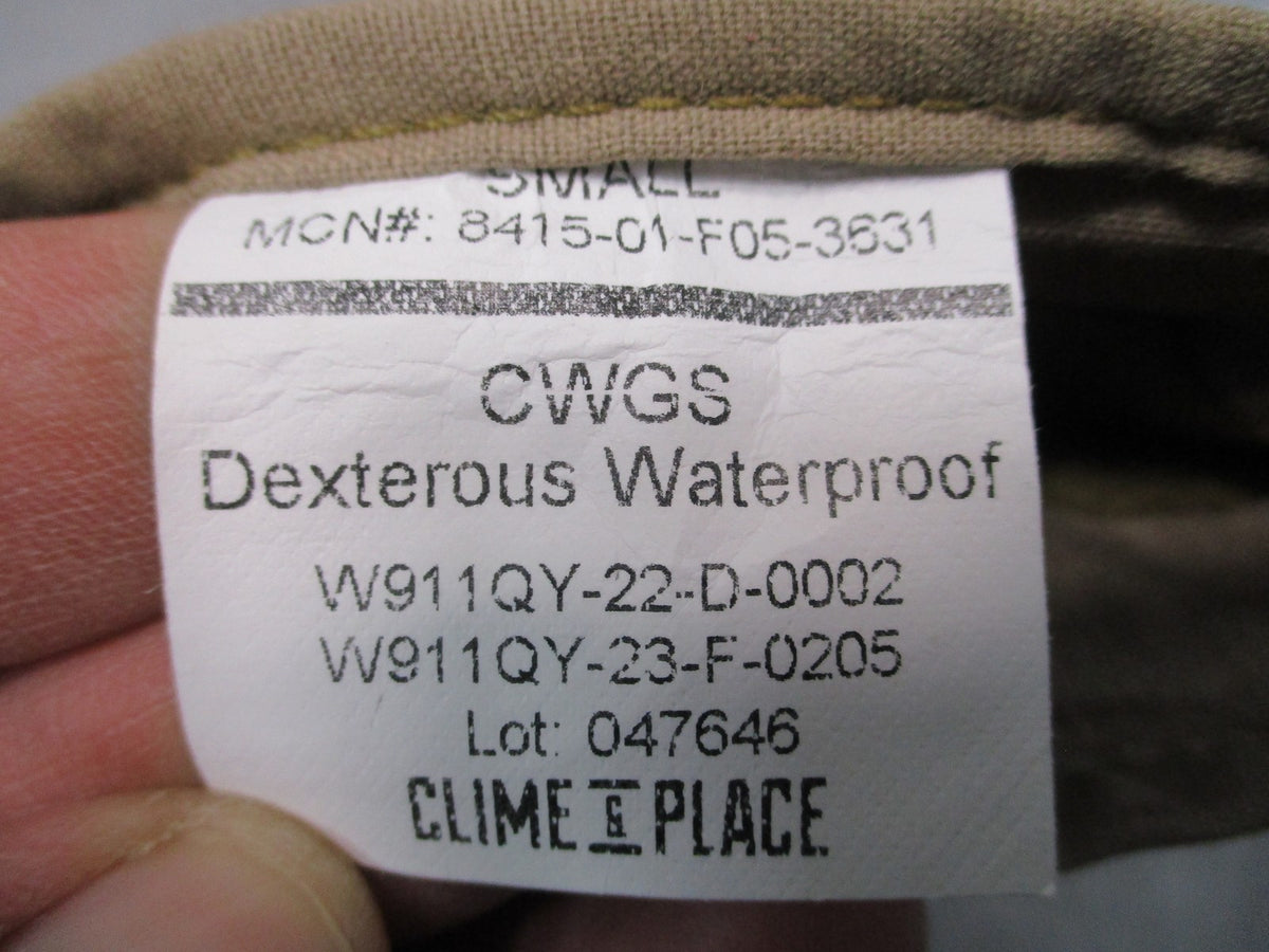 USGI CWGS GORE-TEX Waterproof Touchscreen Gloves Coyote Small 8415-01-F05-3631