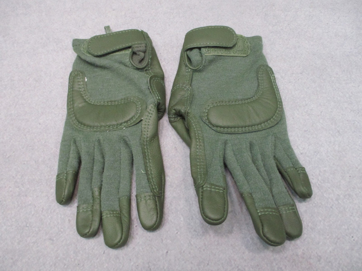 USGI HWI Army Combat Gloves FR Leather Touchscreen Green Small 8415-01-667-3019