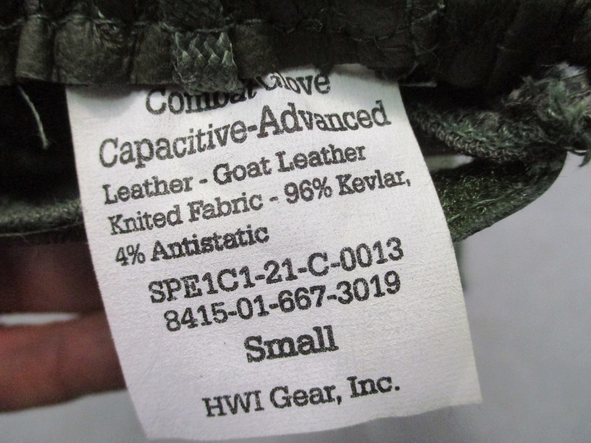 USGI HWI Army Combat Gloves FR Leather Touchscreen Green Small 8415-01-667-3019