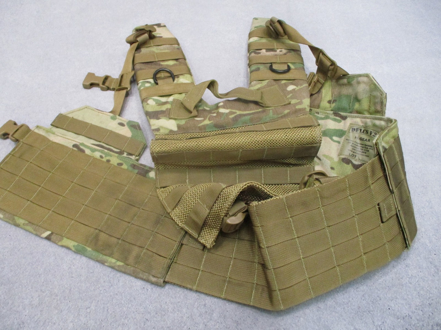 USGI GCS DFLCS V2 H-Gear Multicam MOLLE Load Bearing Harness Vest Large
