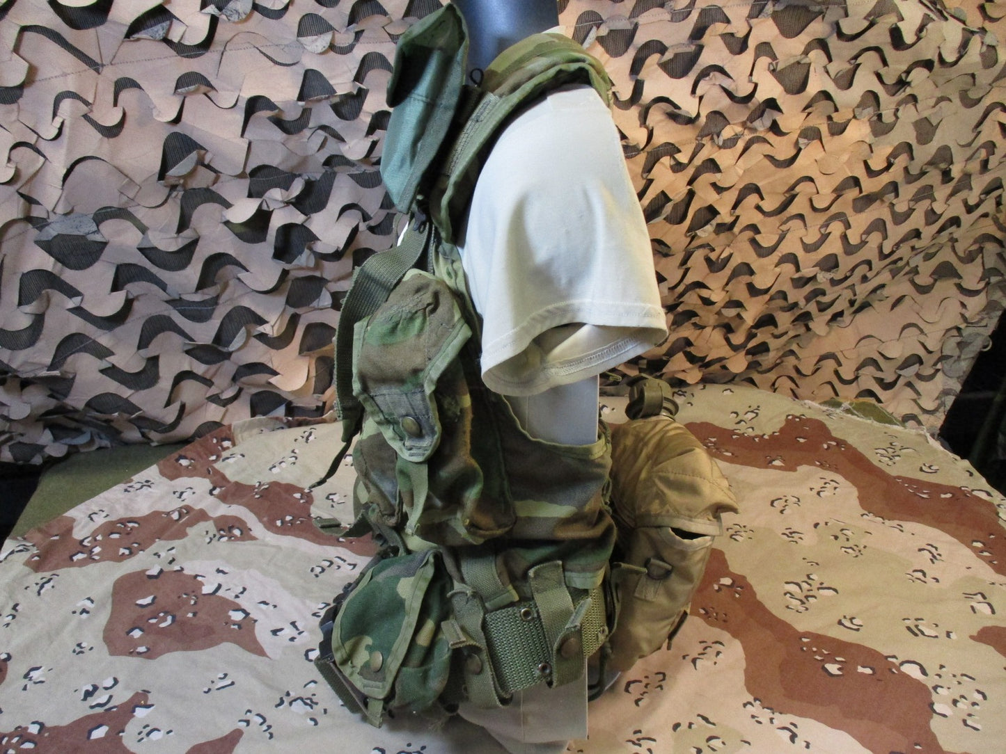 US Military Woodland enhanced load bearing vest lbv88 m81 tactical vest set