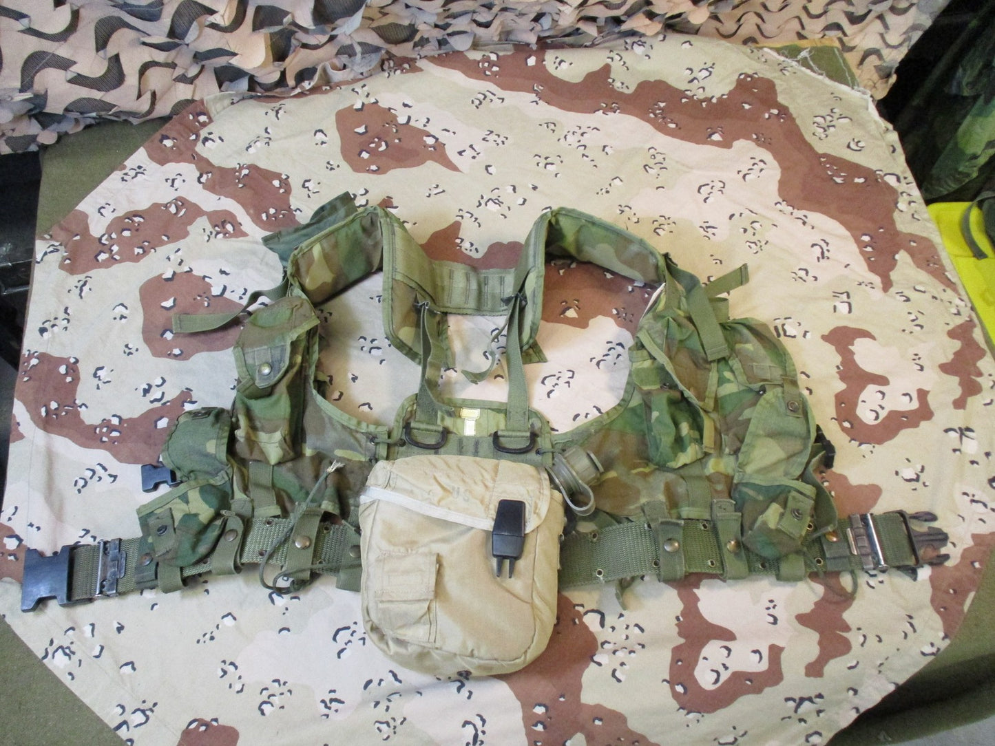 US Military Woodland enhanced load bearing vest lbv88 m81 tactical vest set