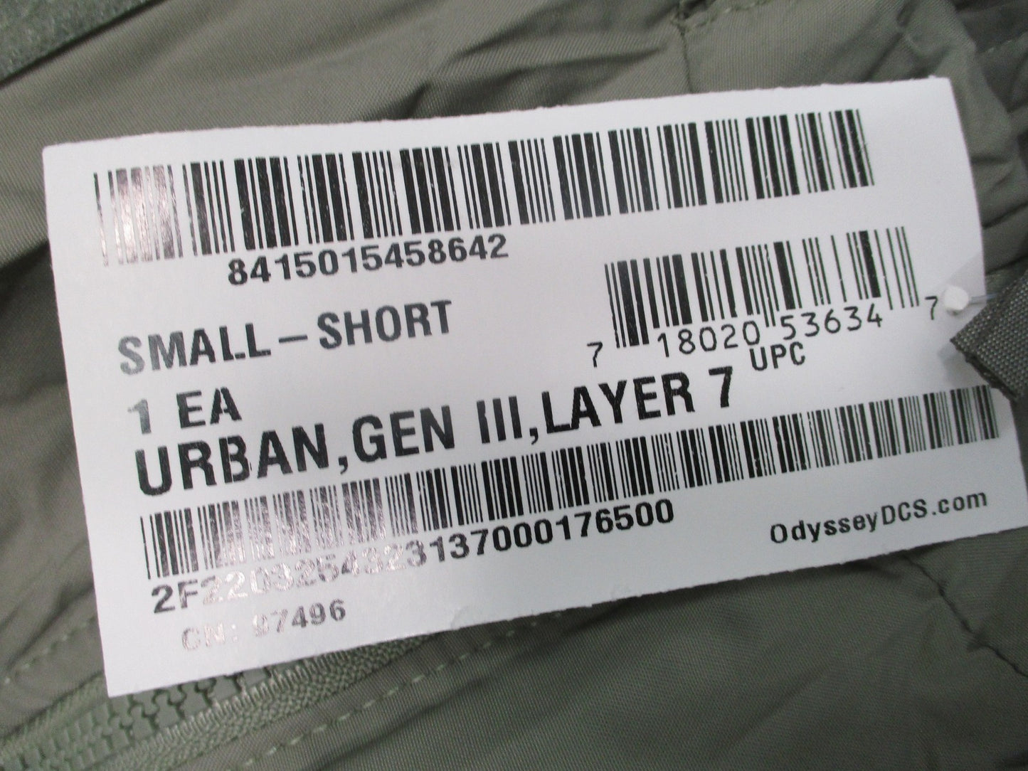 US Military ECWCS Gen III Level 7 Parka Urban Gray Small Short Cold Weather
