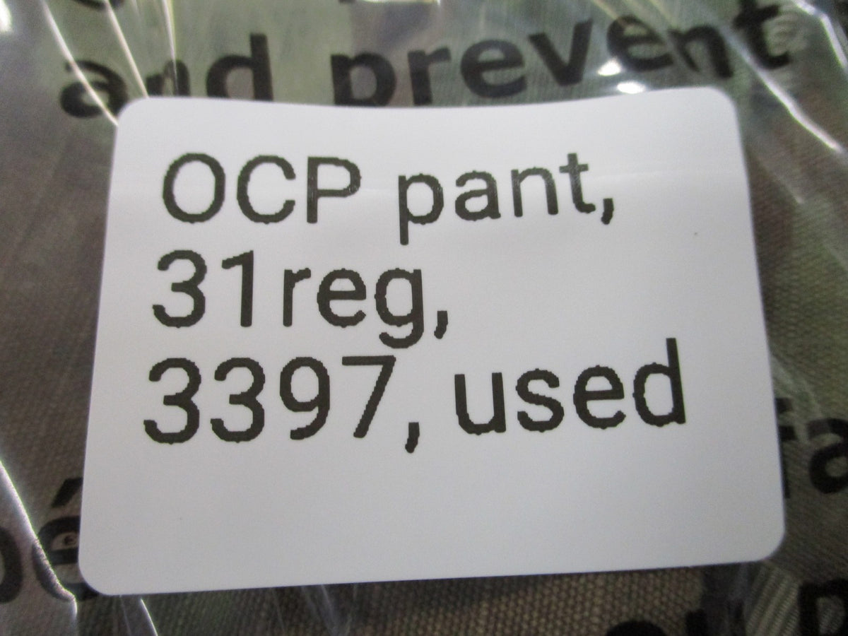 USGI Female Army Combat Trousers OCP Scorpion 31 Regular NSN 8415-01-623-3397