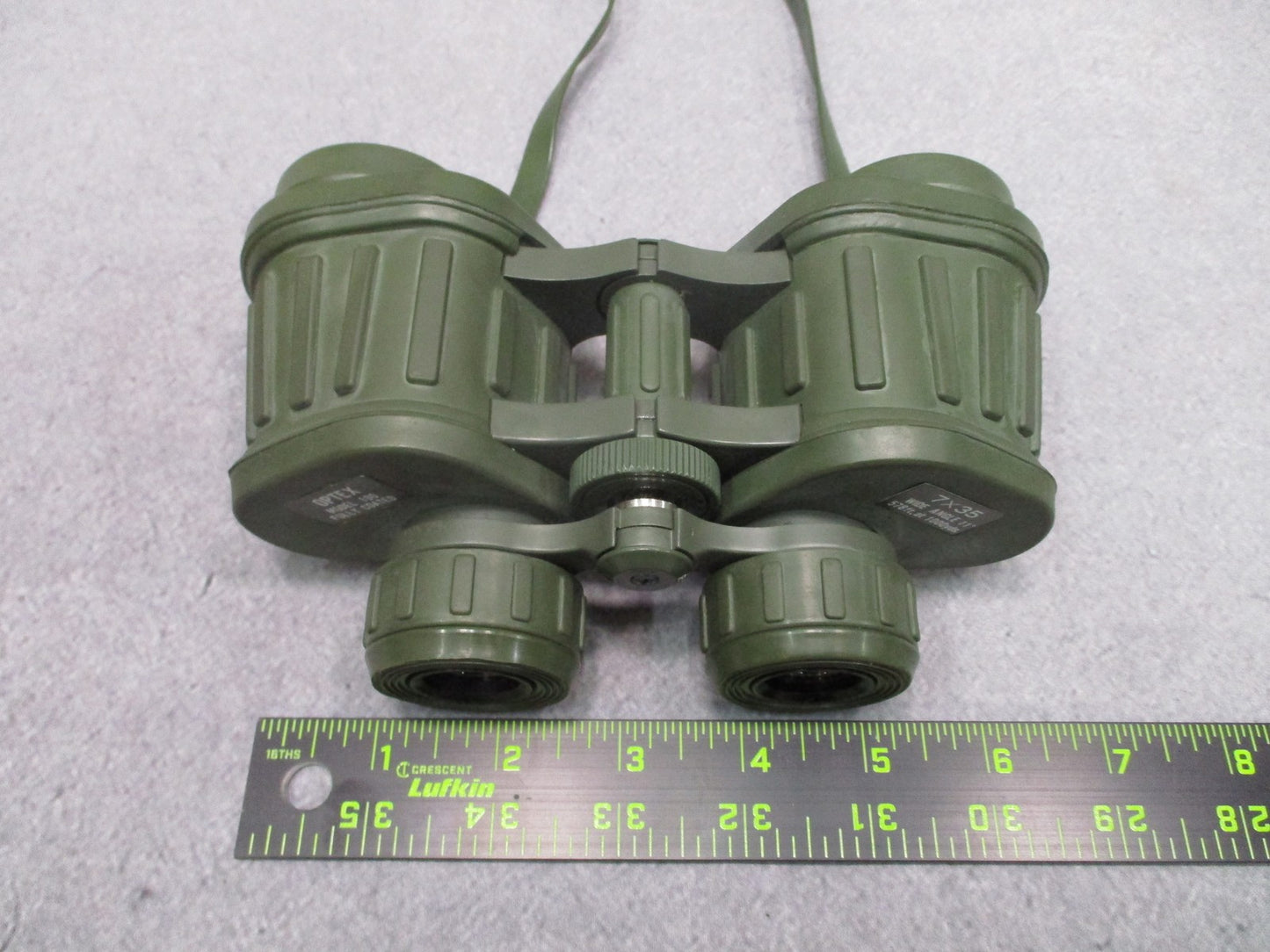 Vintage Optex Model 190 7x35 Wide Angle 11° Binoculars Made in Japan Olive Green