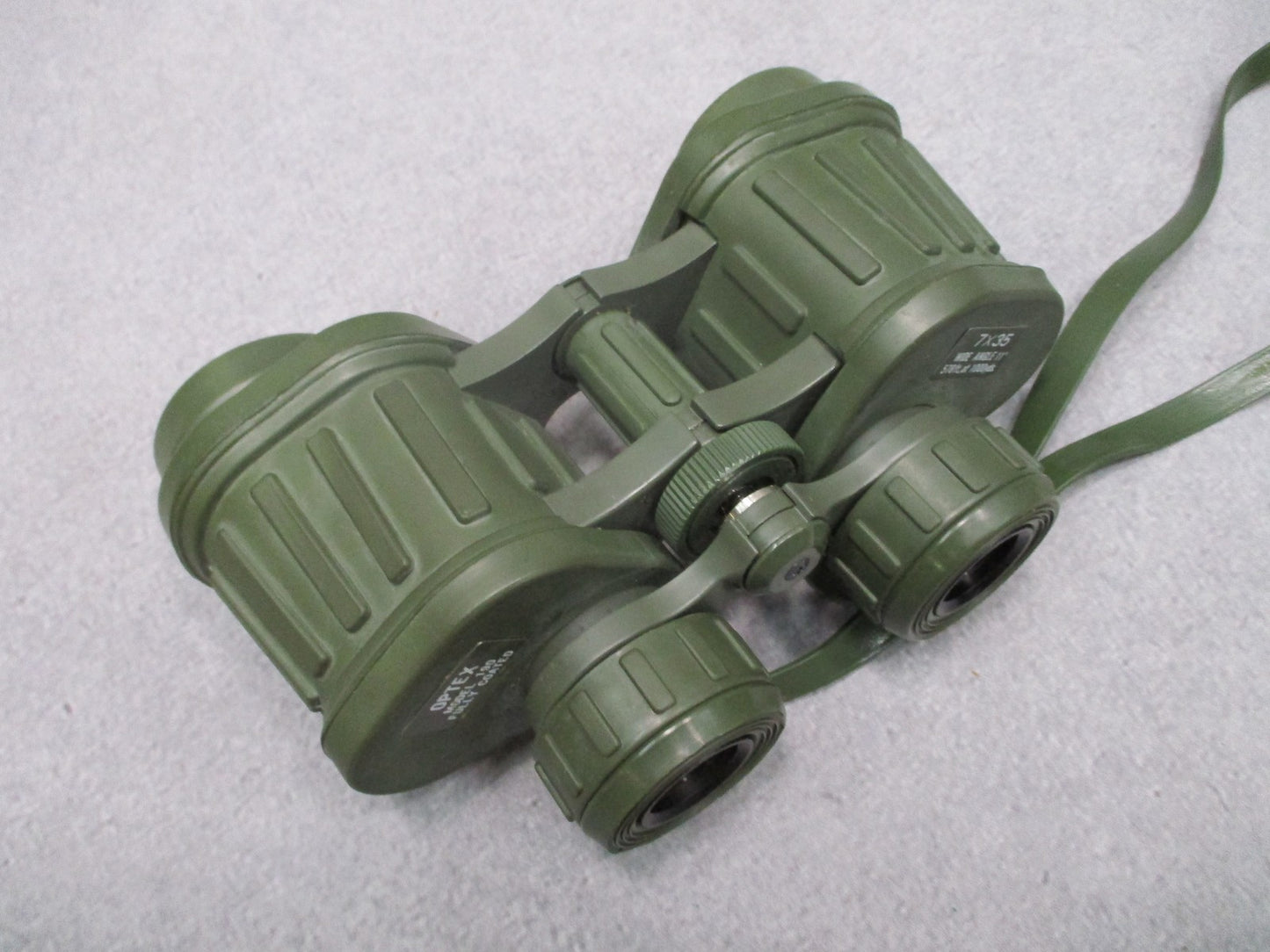 Vintage Optex Model 190 7x35 Wide Angle 11° Binoculars Made in Japan Olive Green