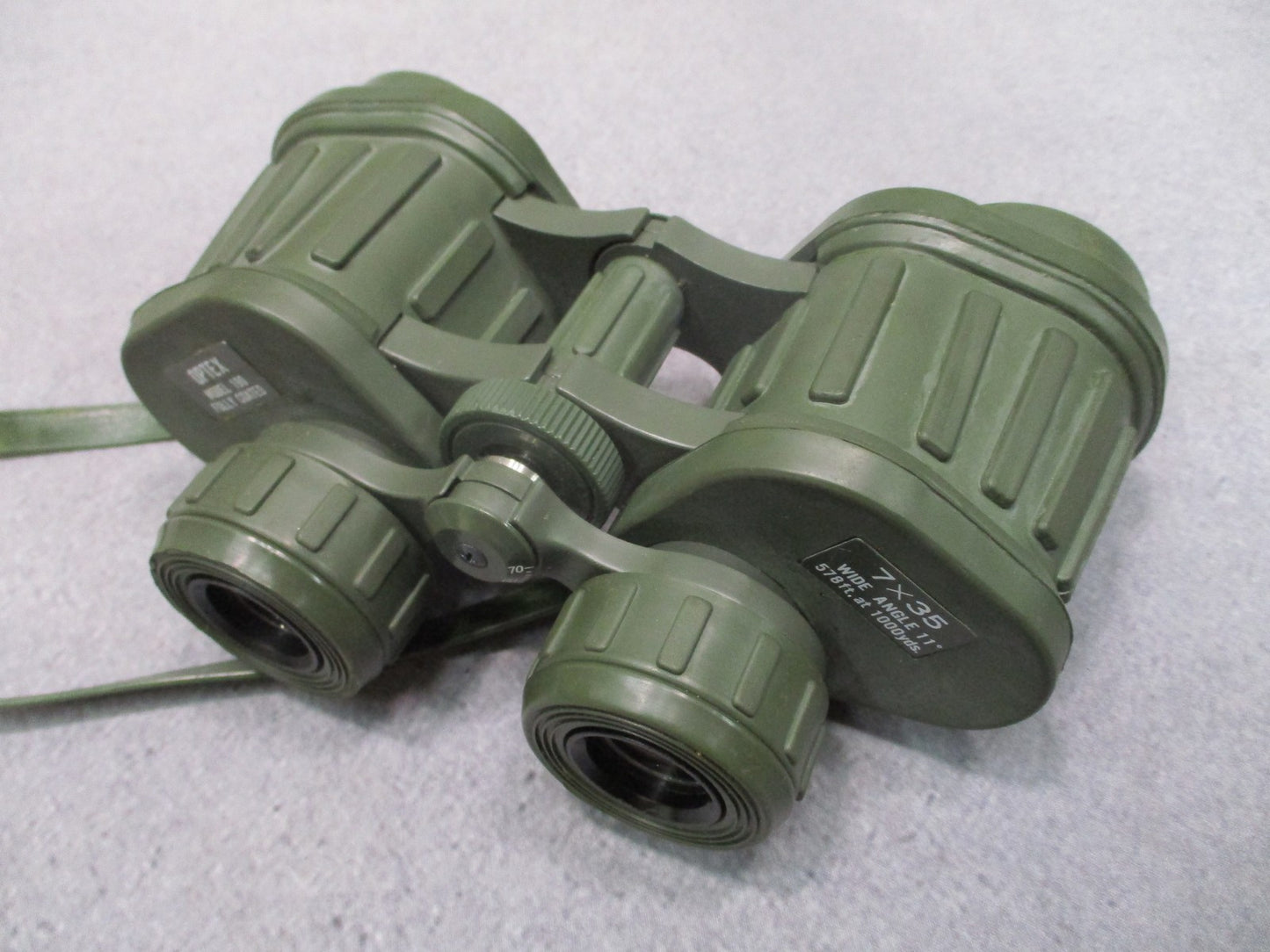 Vintage Optex Model 190 7x35 Wide Angle 11° Binoculars Made in Japan Olive Green
