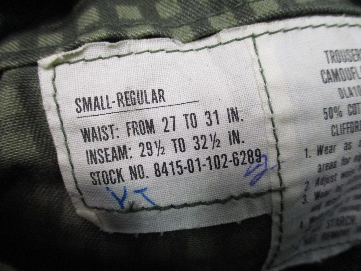 USGI MILITARY DESERT NIGHT CAMOUFLAGE TROUSERS BDU PANTS SMALL/REGULAR