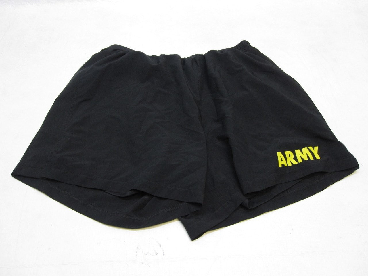 NEW US ARMY PT SHORTS PHYSICAL TRAINING GYM SHORT SWIM TRUNKS XLARGE BLK/YELLOW