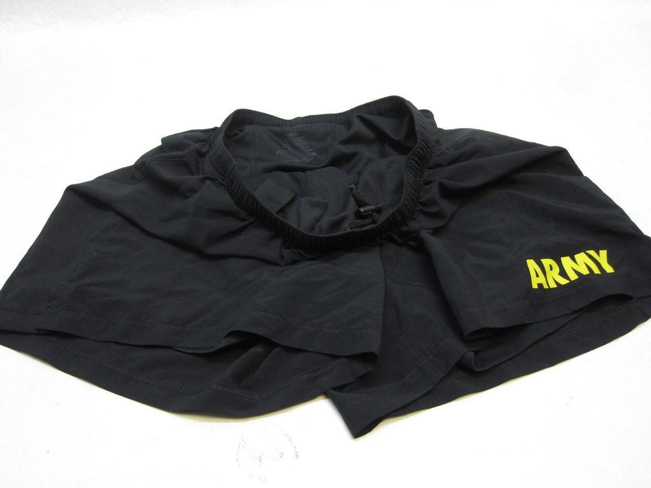 NEW US ARMY PT SHORTS PHYSICAL TRAINING GYM SHORT SWIM TRUNKS XLARGE BLK/YELLOW