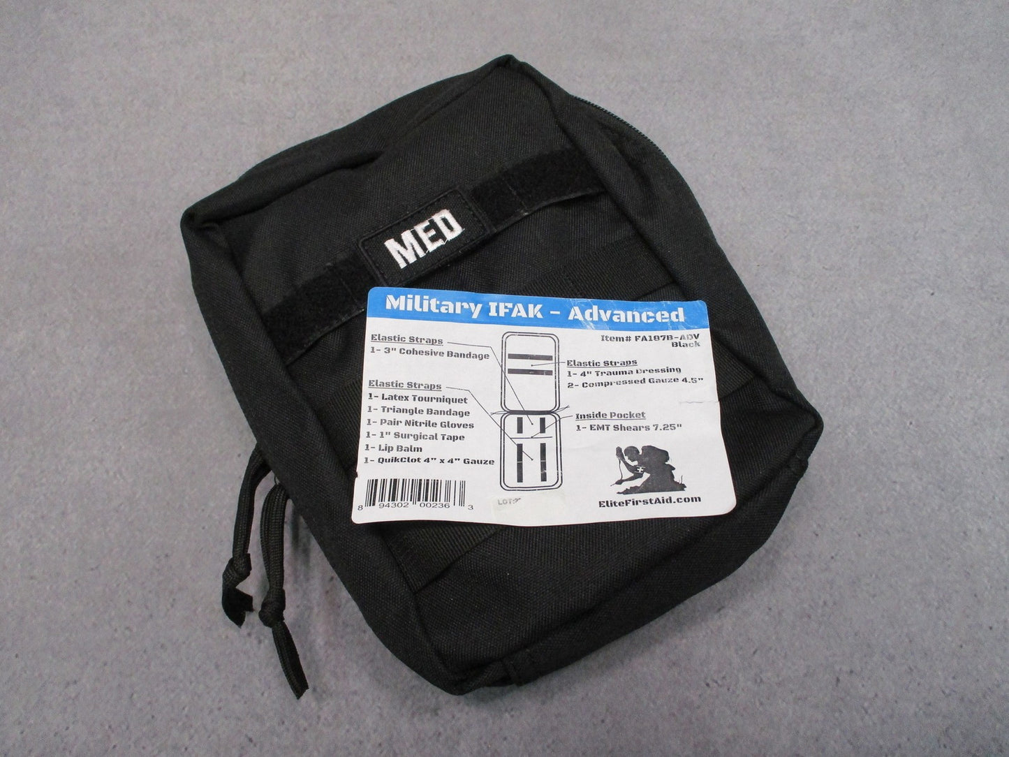 Elite First Aid Military IFAK Advanced Tactical Medical Pouch Kit Black New