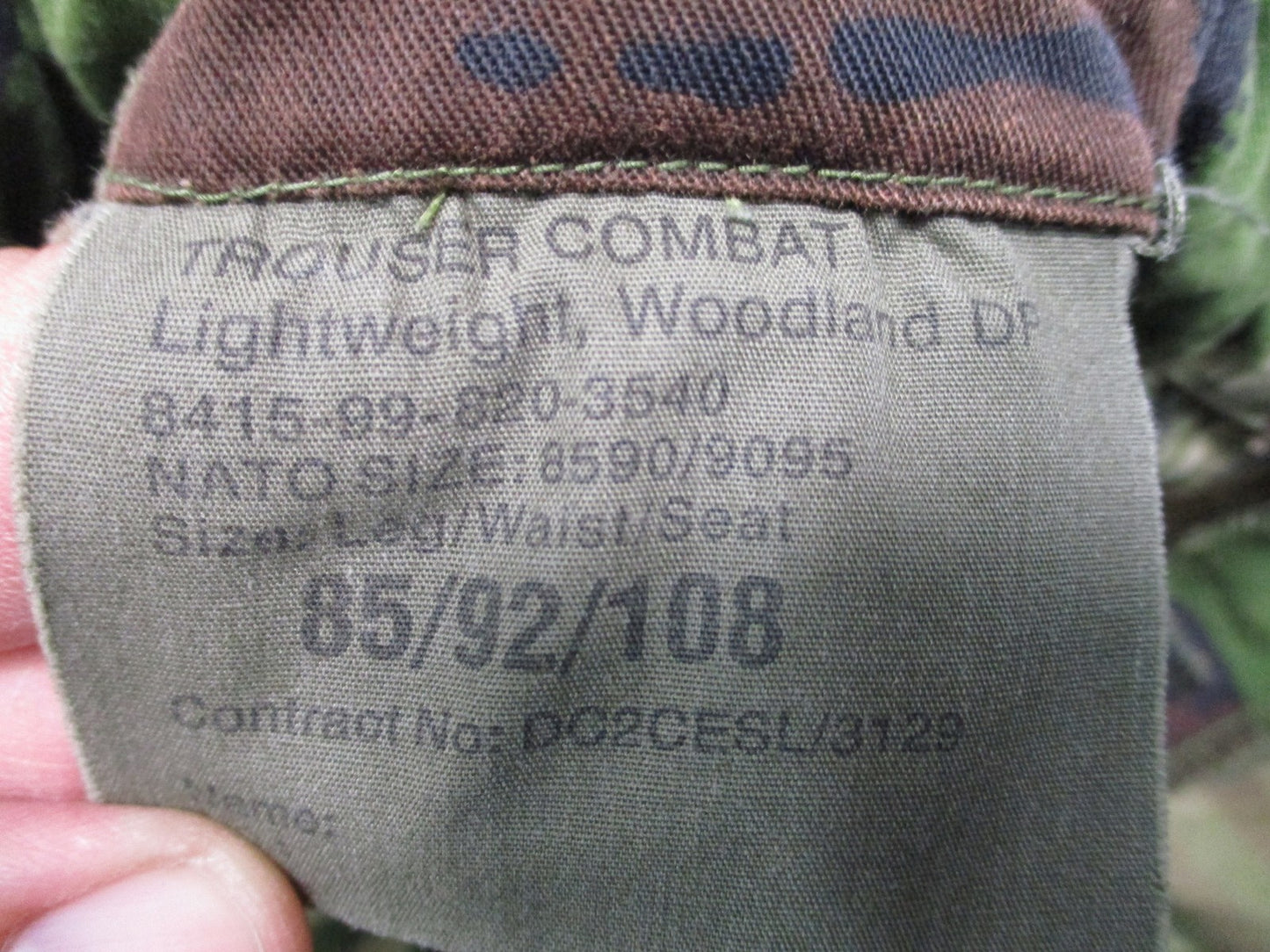 British Military Surplus Woodland DPM Combat Trousers Lightweight Size 85/92/108