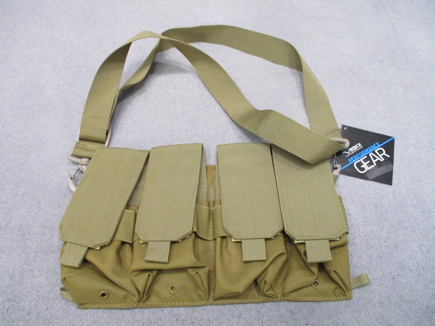 VISM NcSTAR Magazine Bandoleer Tan Holds (4x) 7.62x39 or (8x) 5.56 Mags MOLLE