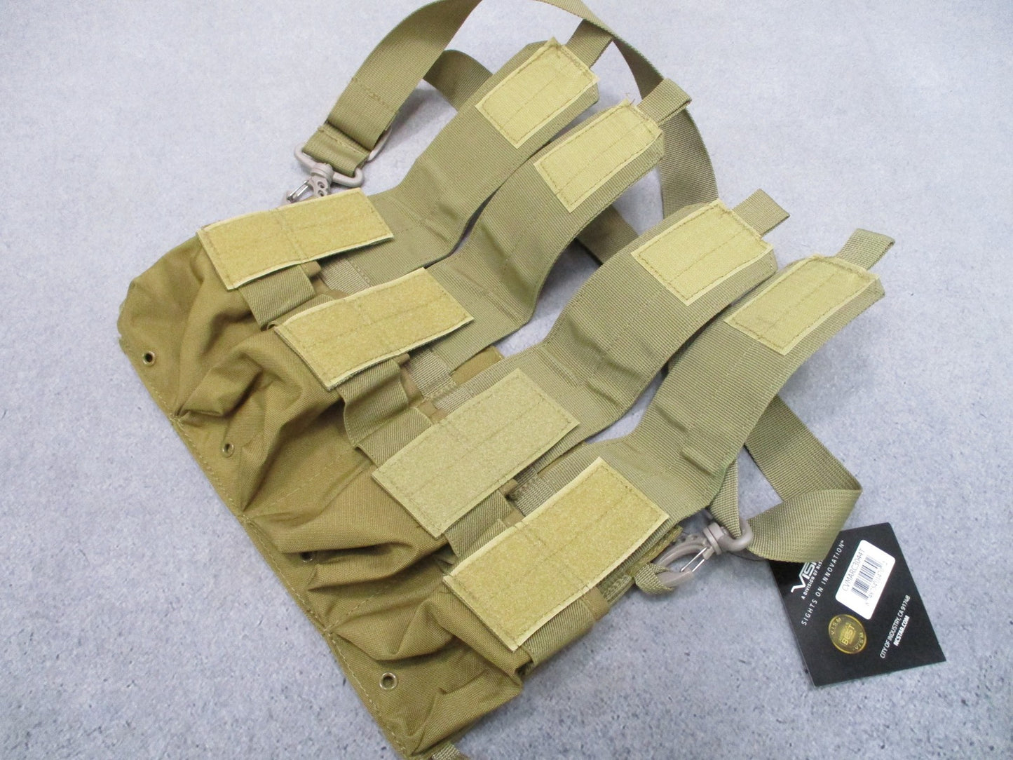 VISM NcSTAR Magazine Bandoleer Tan Holds (4x) 7.62x39 or (8x) 5.56 Mags MOLLE