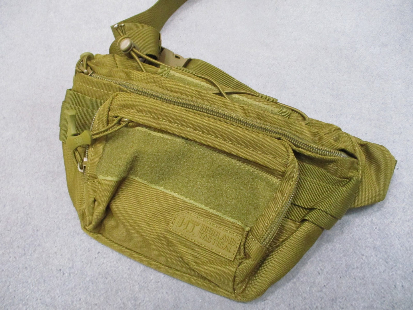 Highland Tactical Waist Pack Molle Pouch Tan Utility Bag Adjustable Strap