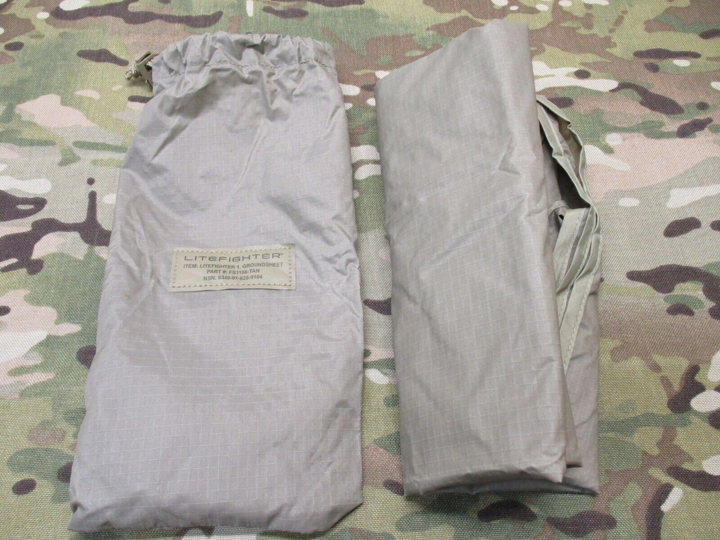 LiteFighter Waterproof Groundsheet (for 1 man tent) Coyote -NSN 8340-01-628-9164